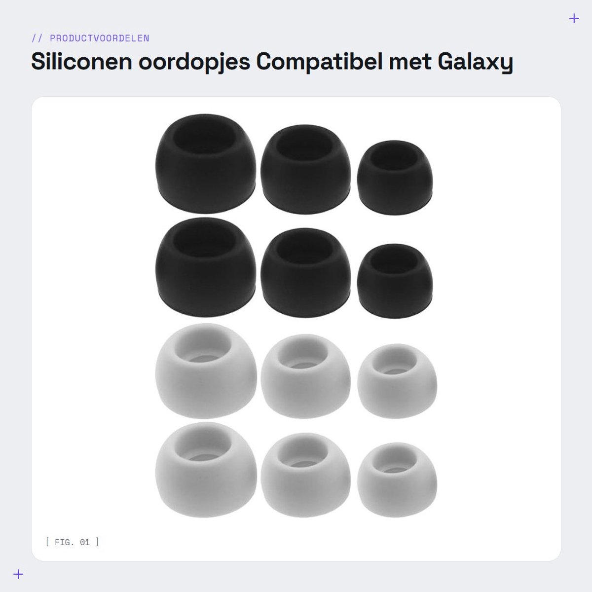 Dailygoods - Siliconen oordopjes - Compatibel met Galaxy Buds Pro - Zacht en comfortabel - Zwart en grijs - Perfecte pasvorm - 6 paar inbegrepen