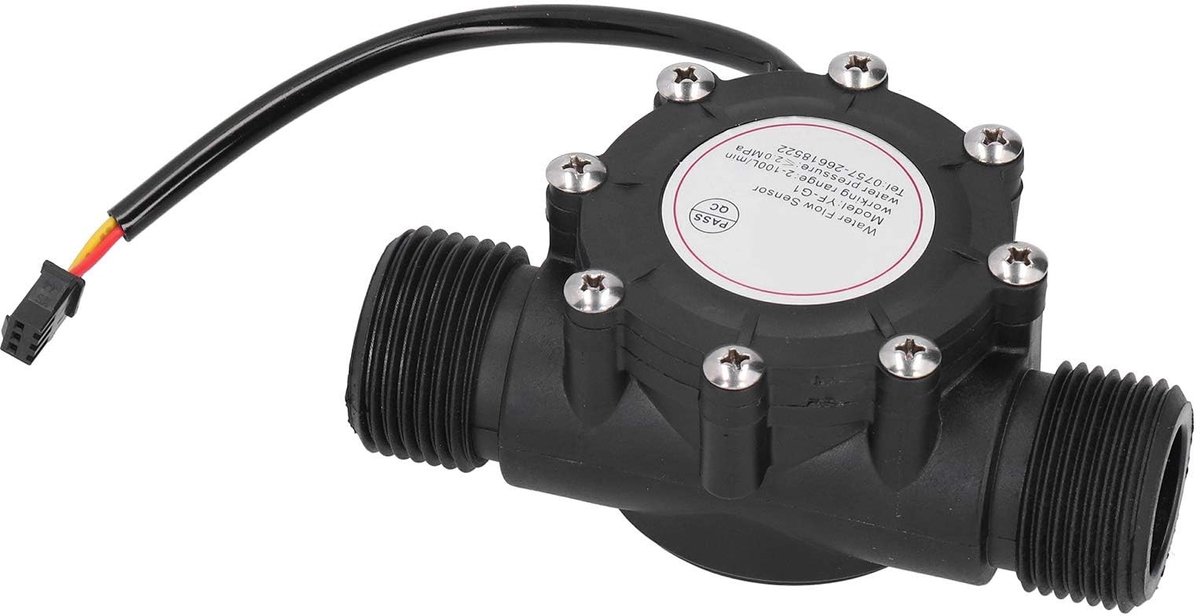 Dailygoods- Flowmeter Hoogwaardige Kunststof - Water Flowmeter - G1 in Mannelijke Draad - Waterdicht - Drukbestendig - Lichtgewicht - Debietmeter