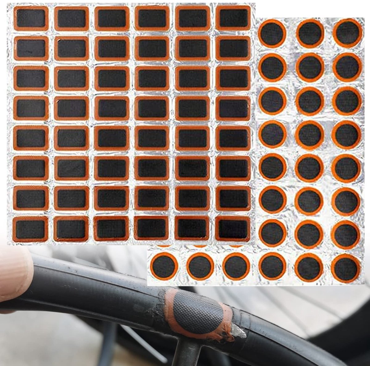 Dailygoods - Fiets reparatieset - Fietsvlickset - Gemakkelijk te gebruiken - 96 stuks - Fietsband reparatie - Inclusief rubber reparatie - Geschikt vo...