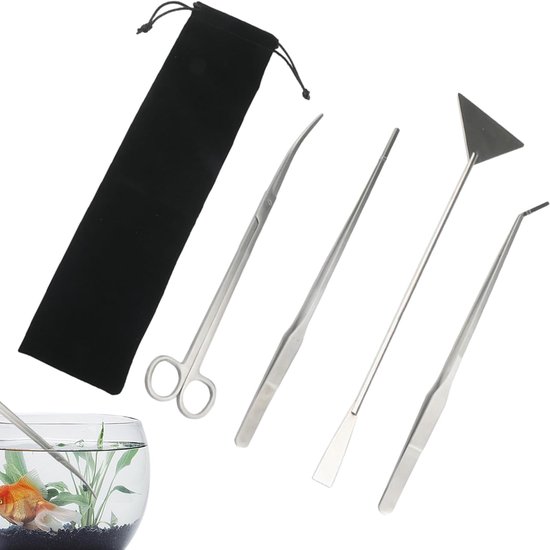Terrarium Gereedschap - Aquarium Set - Planten Snoeien - Roestvrij Staal - 30 cm Set - Zilver — afbeelding 3