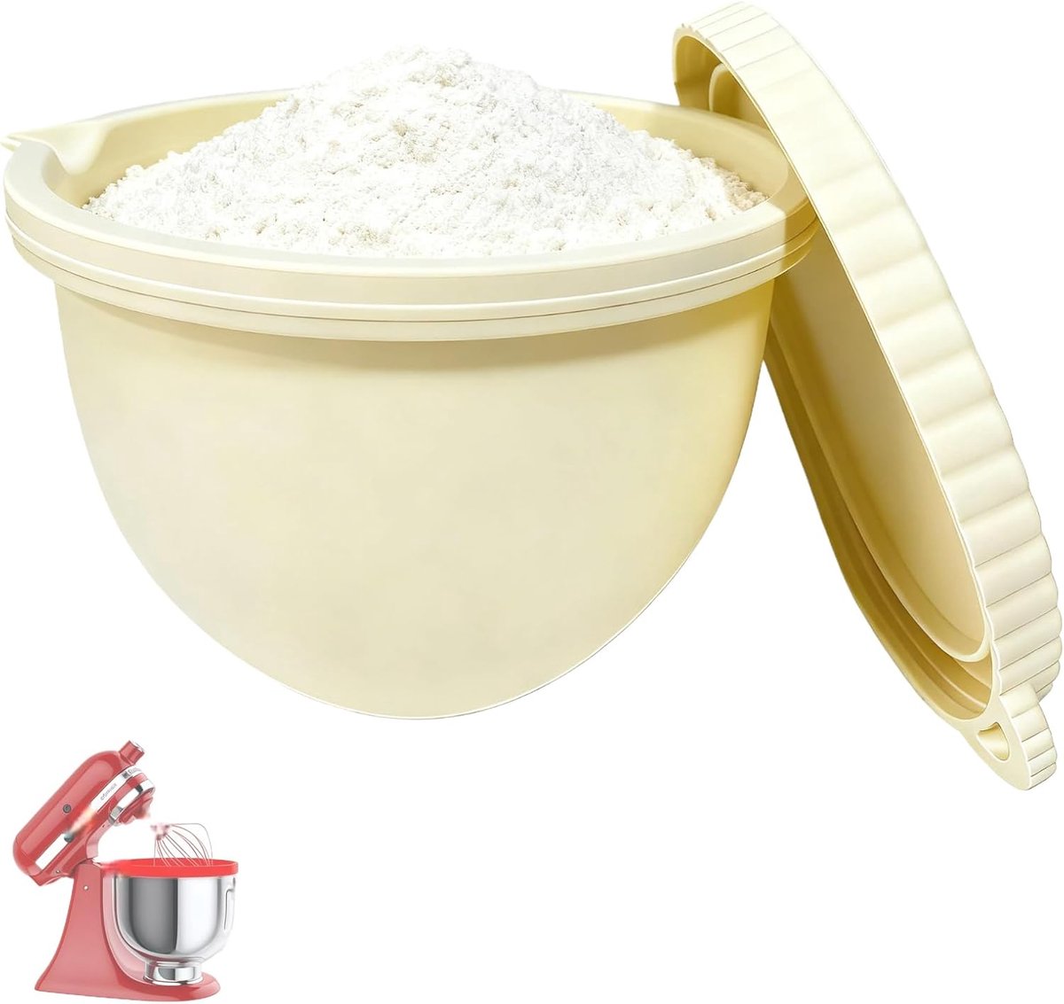 VHV Siliconen Inzetstukken - Siliconen Mengkom Liner - Mengkom Vervanging - Mixeraccessoires - Mengkom Geschikt Voor 5 Quart Tilt-head Stand Mixers - Kaki