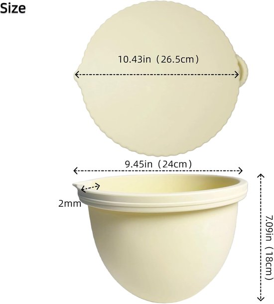 VHV Siliconen Inzetstukken - Siliconen Mengkom Liner - Mengkom Vervanging - Mixeraccessoires - Mengkom Geschikt Voor 5 Quart Tilt-head Stand Mixers - Kaki van VHV — afbeelding 2