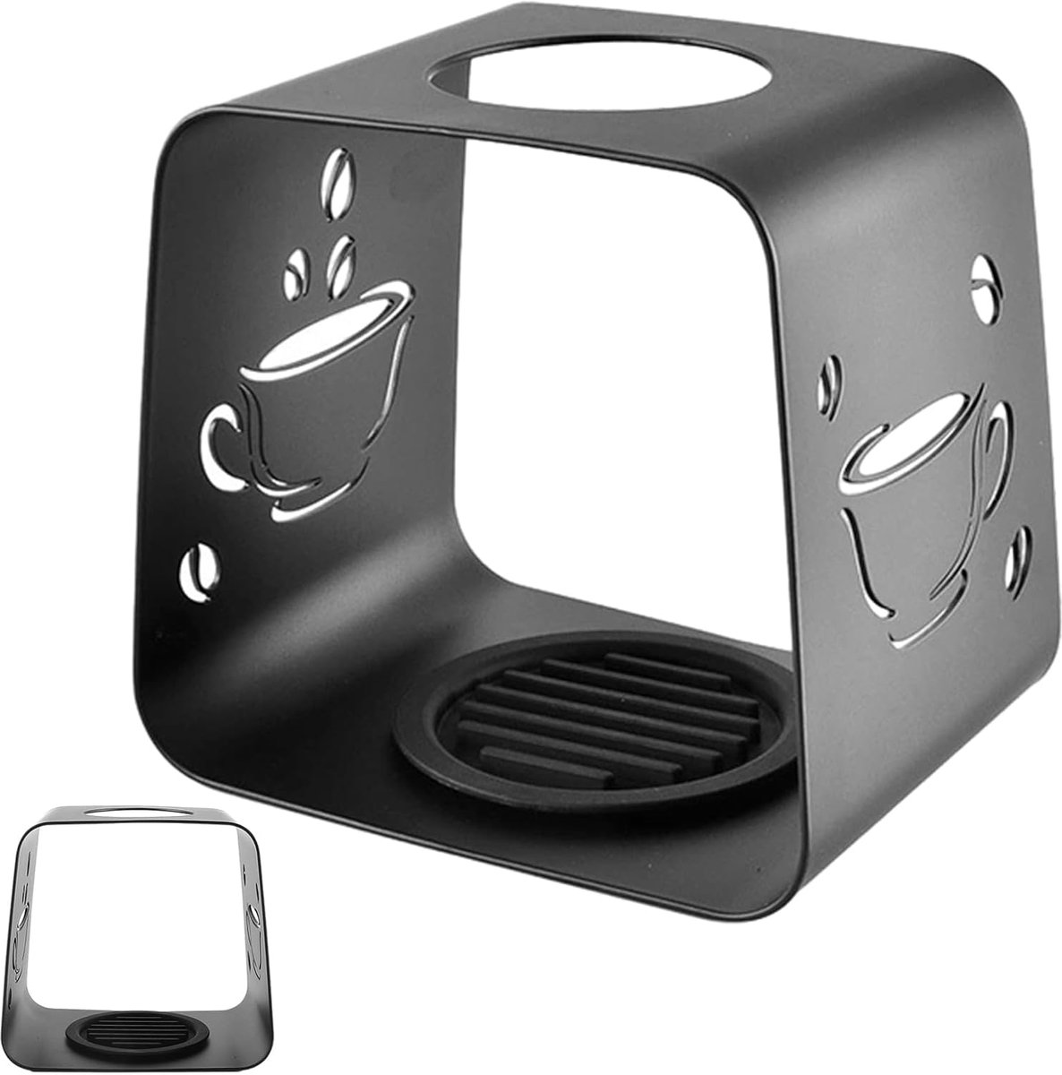 Filterkoffie houder - Koffie station - Koffie bereiden - Stabiele bereiding - 17 x 13 cm - Zwart