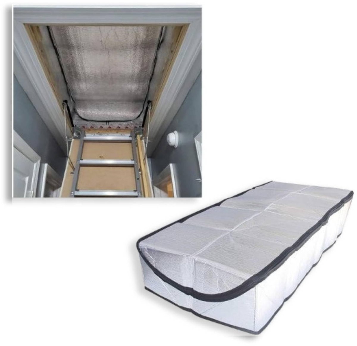 Dailygoods- Zoldertrap Isolatie Energiebesparend - Zolderdeur Isolatie Cover - Brandwerend - Luchtdicht - 66 x 140 cm - Vermindert Energieverbruik - Isolatiedek