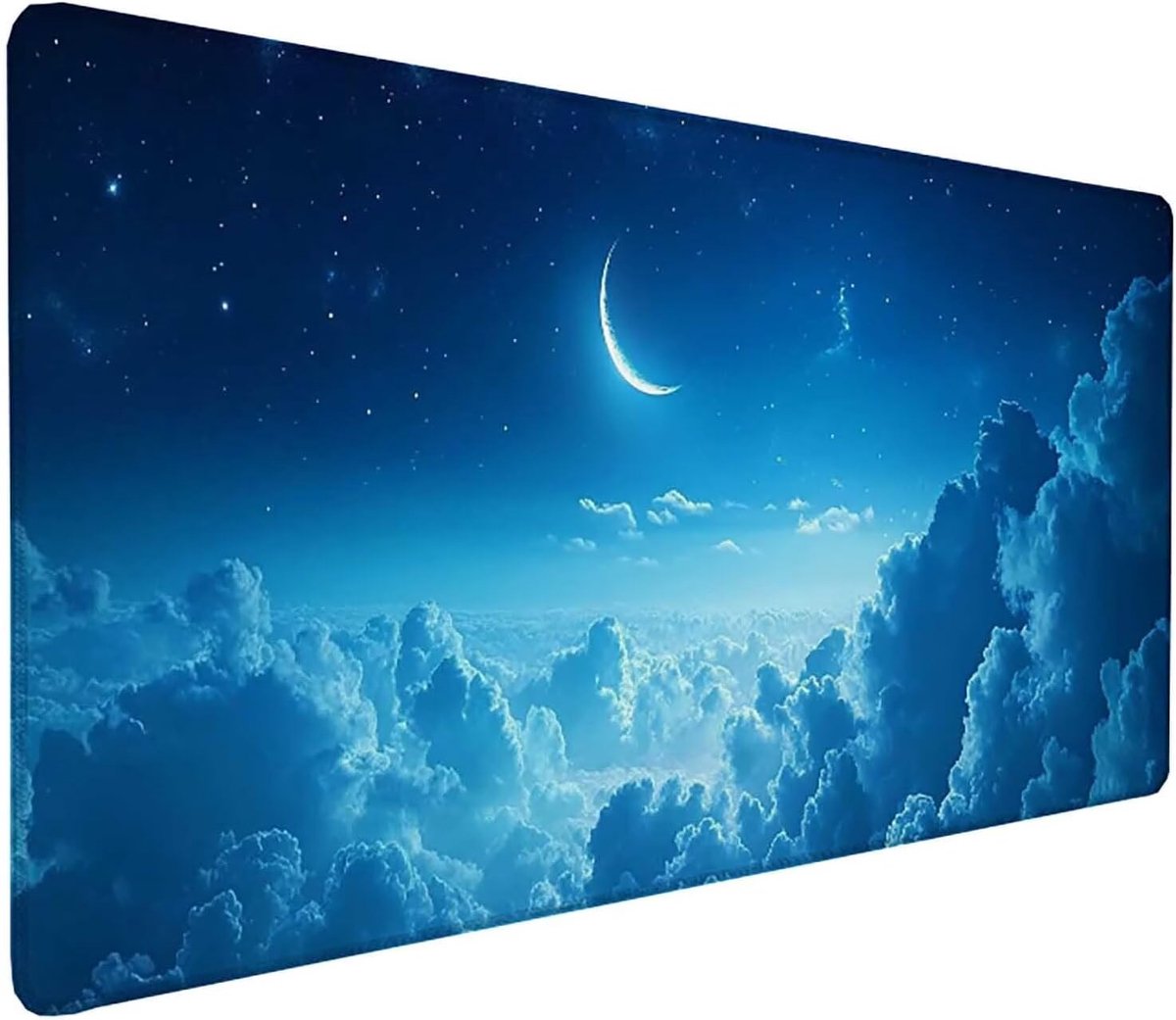 XXL Muismat - Bureauonderlegger Sterrenhemel - Comfortabel Werken - Waterdicht Genaaid Rand - 100 x 50 cm - Blauw