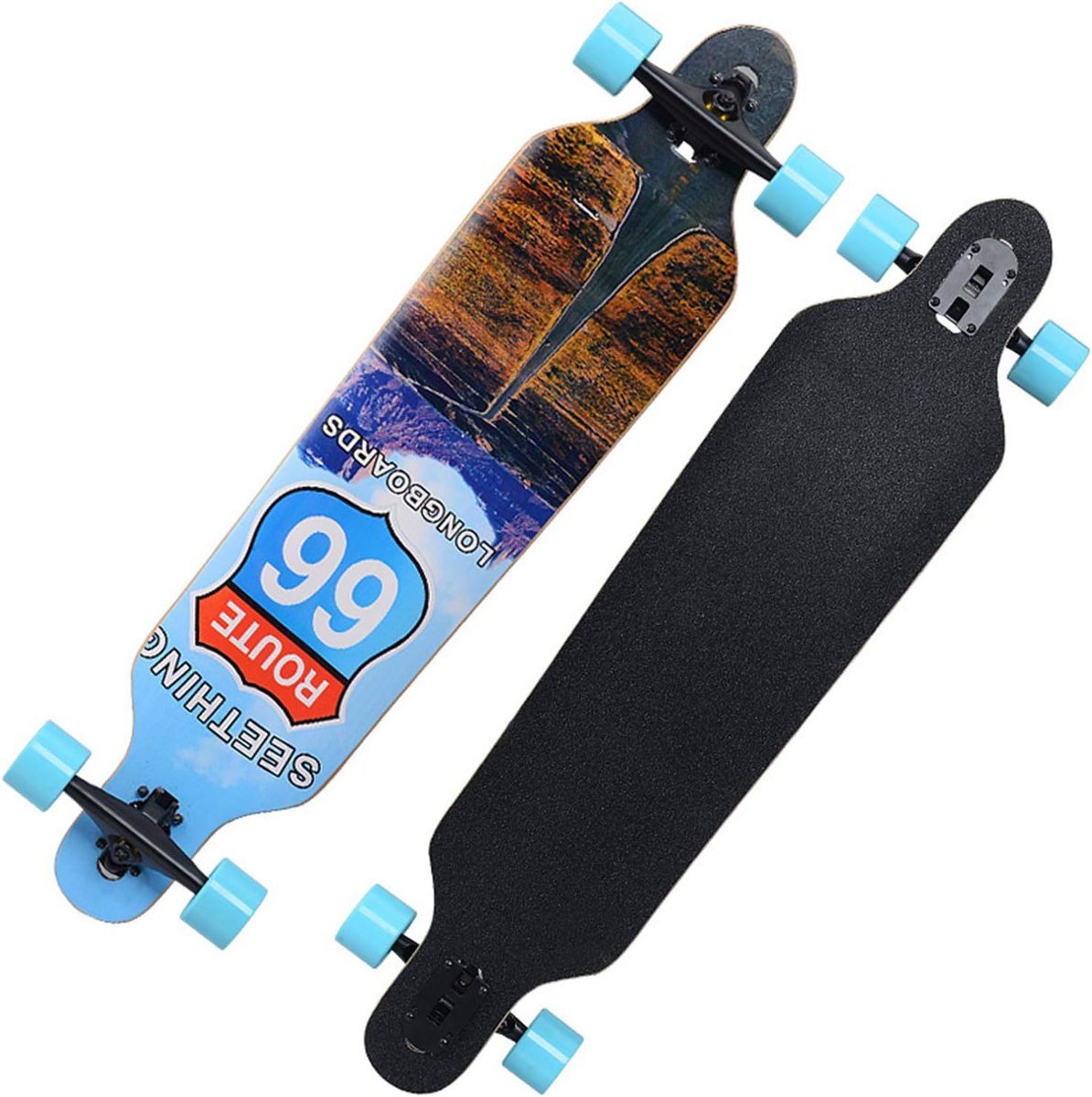 Compleet Skateboard Cruiser Board Straat cruisen 7-laags esdoorn dek 41 x 9 inch Met patroon