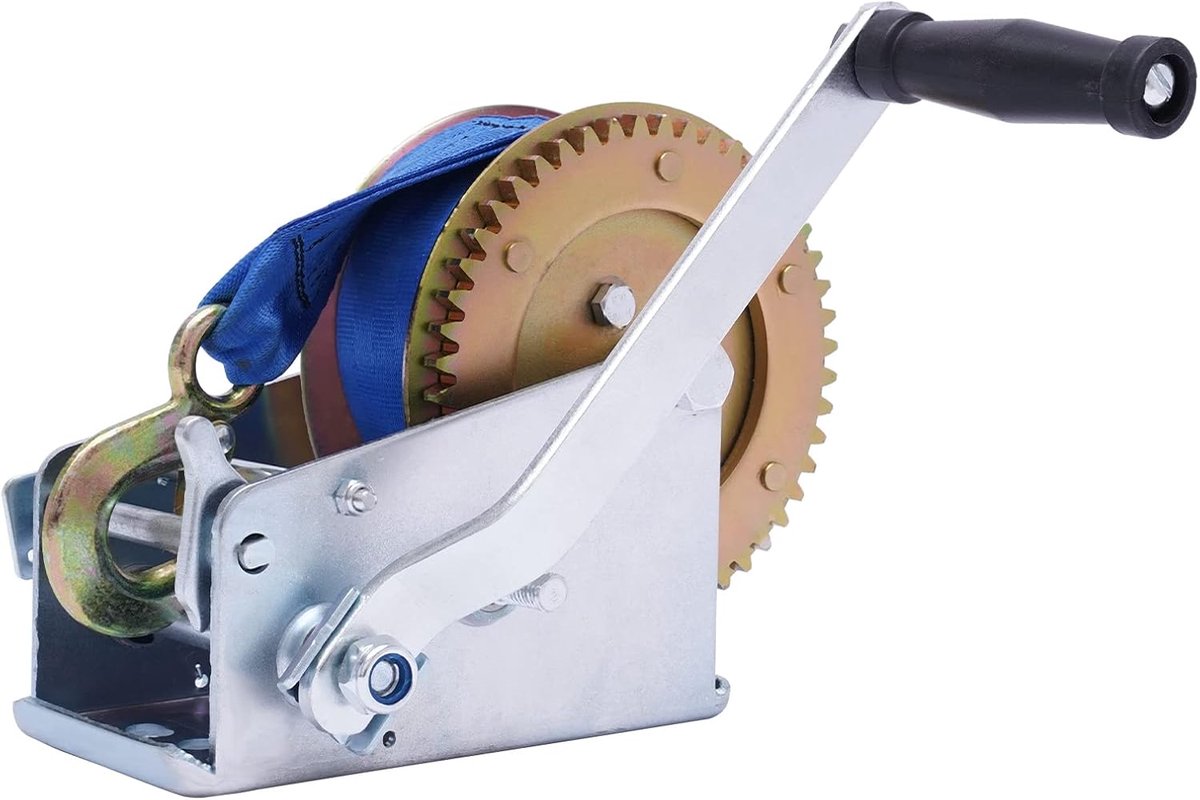Handlier - Lier met band - Zwaar werk trekken - Dubbele zelfblokkering - 1590 kg capaciteit - Zilver