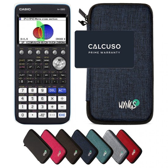 Casio fx-CG50 incl. WYNGS Beschermhoes Blauw & 5 Jaar Garantie - Grafische Rekenmachine