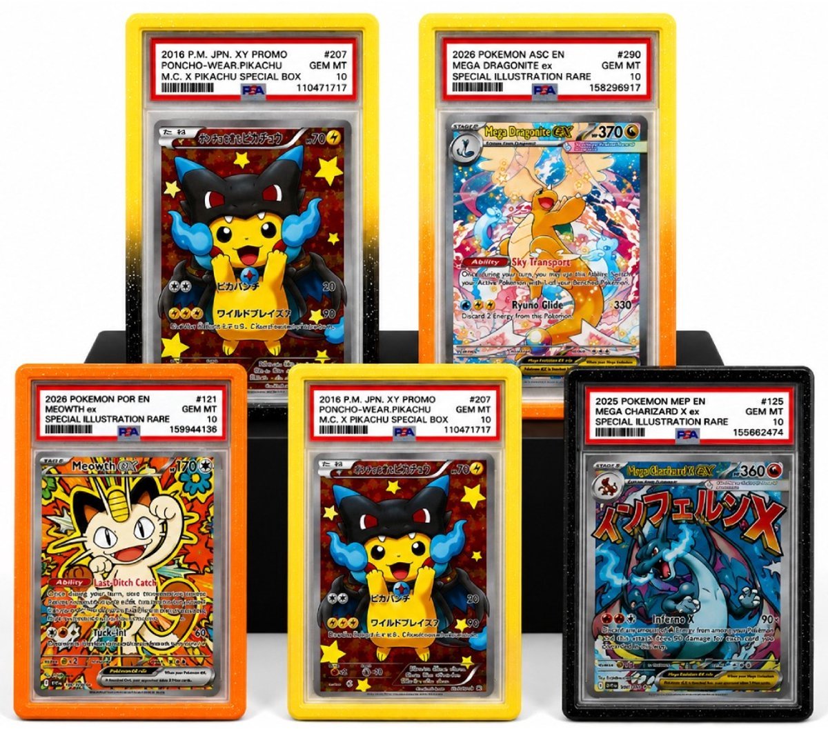 5 Stuks PSA Slab Guards - Slab Protector - TCG Beschermhoes Bumper - PSA Graded Kaarten - Gradient Bumpers - PSA Slab Guard - Slab Bumper - Geschikt voor Pokemon, One Piece, Lorcana, Yu-Gi-Oh!, Trading Cards