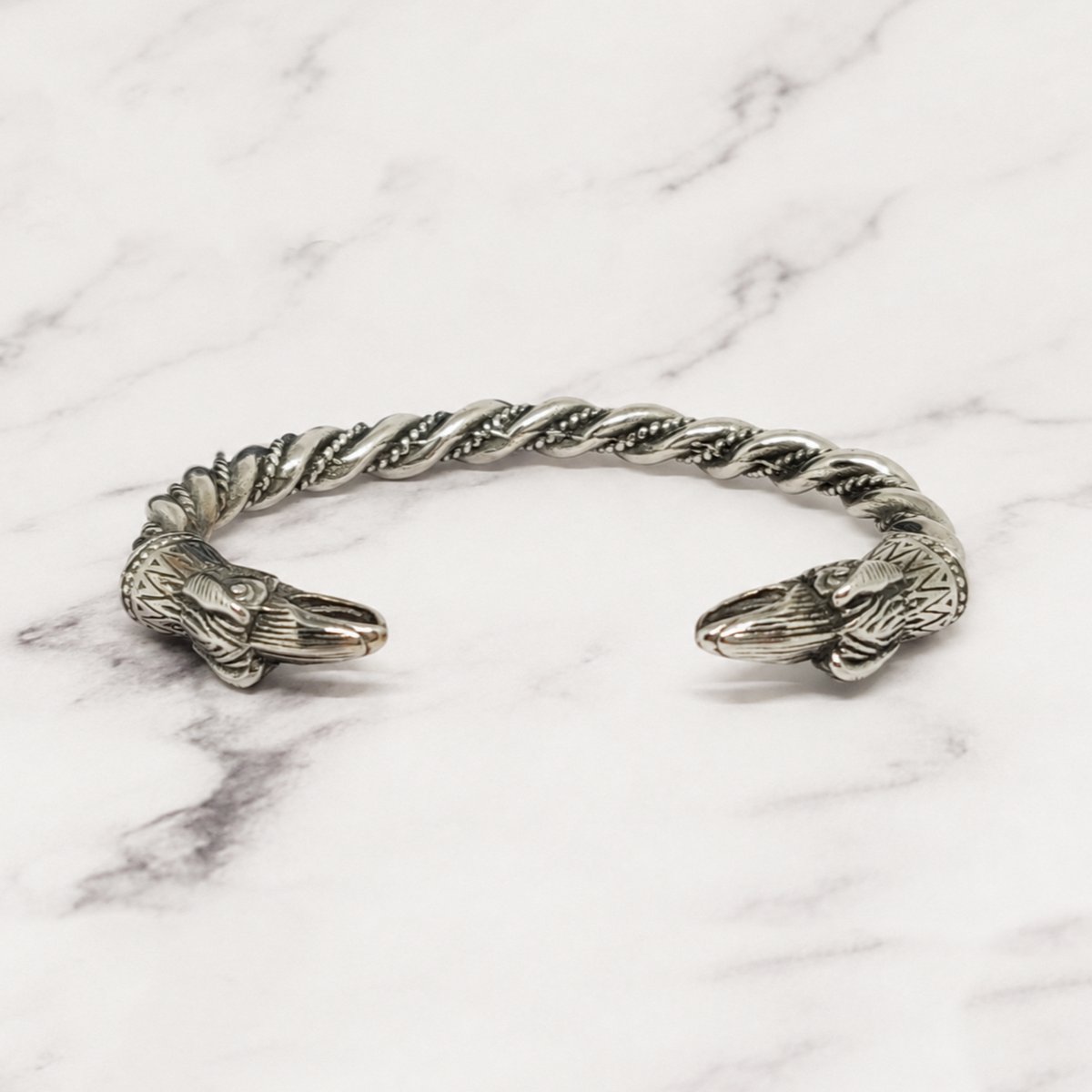 Mei's Viking Nordic Raven - Viking Armband - Raaf- 316L RVS - Zilver - polsmaat 17 t/m 21 cm