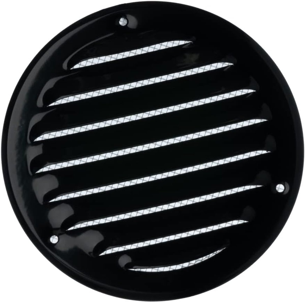 Ventilatierooster - Luchtuitlaat rooster - Verse lucht - Met insectenhor - 100mm diameter - Zwart