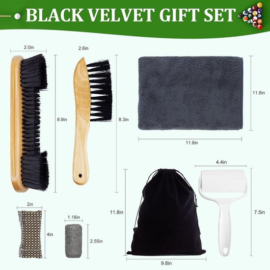 8-delige zwembadtafelborstelaccessoires set voor biljart — afbeelding 5