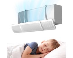Universele luchtdeflector voor airconditioners, voorkomt directe luchtstroom, uitschuifbaar en verstelbaar, geschikt voor thuis/kantoor, ouderen en zwangere vrouwen.