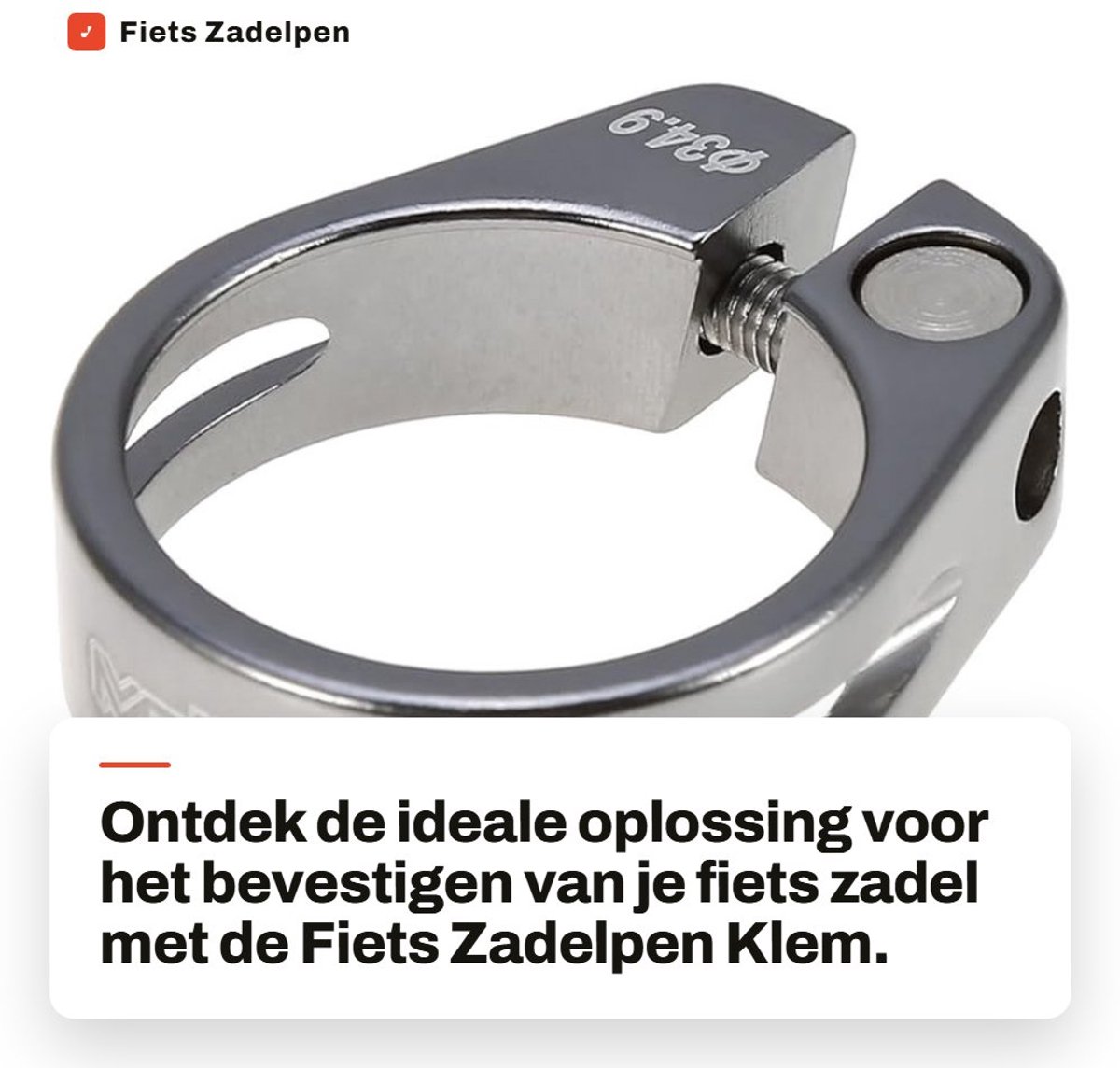 Dailygoods- Zadelpenklem 34,9 mm - Aluminiumlegering - Quick Unlock Clip - Fietsaccessoire - Zadelpen - Lichtgewicht ontwerp