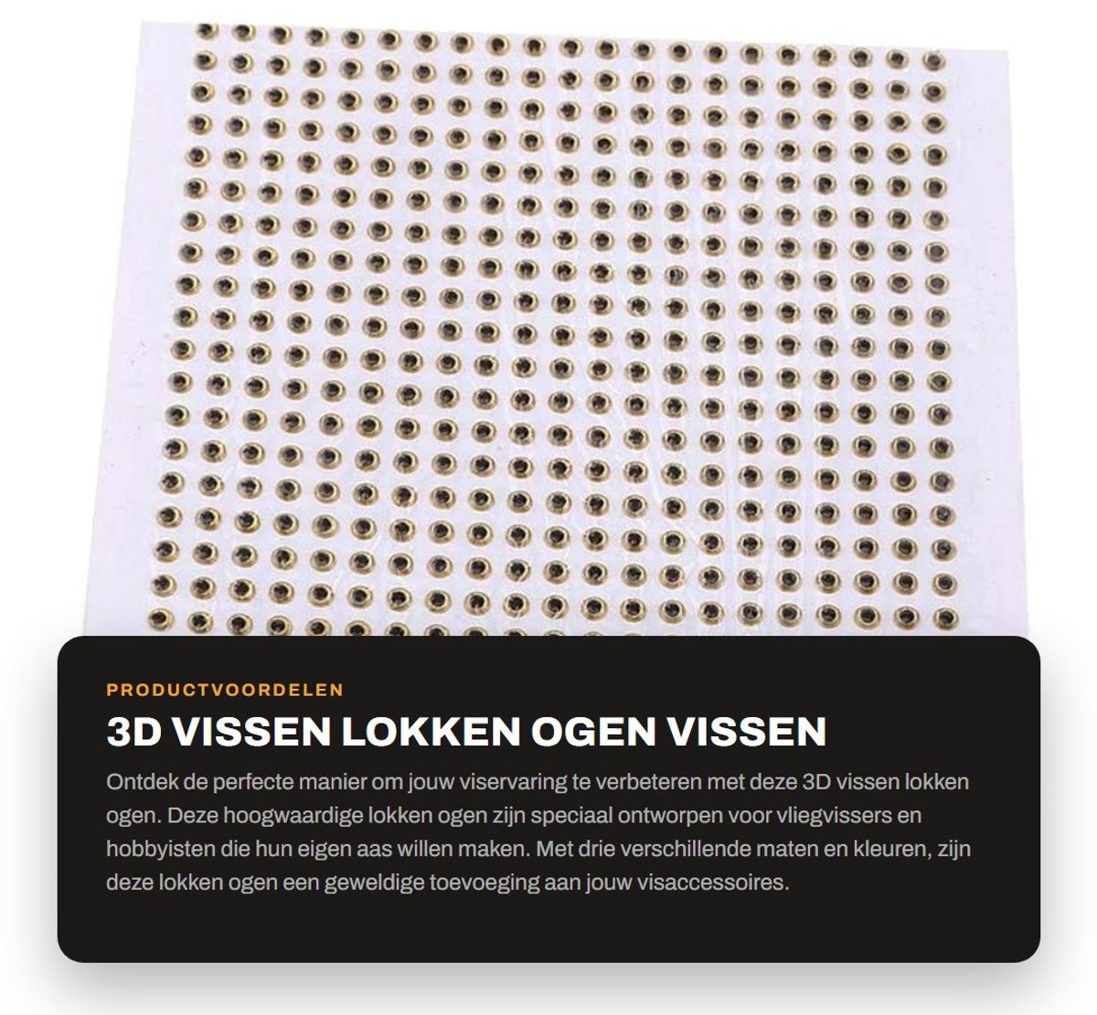 Dailygoods- Vissenlokken 3D Ogen - 500 Stuks - 3/4/5mm - Vliegen Binden - DIY Lokken Maken - Sterke Kleeflaag - Duurzaam Epoxymateriaal - Vishaak