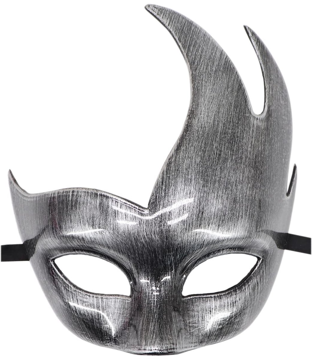 Dailygoods- Venetiaans Masker Klassiek Ontwerp - Feest Masker - Masquerade Masker - Venitiaans Masker Carnaval - Antiek Zilver - 100% Kunststof - Feestmasker
