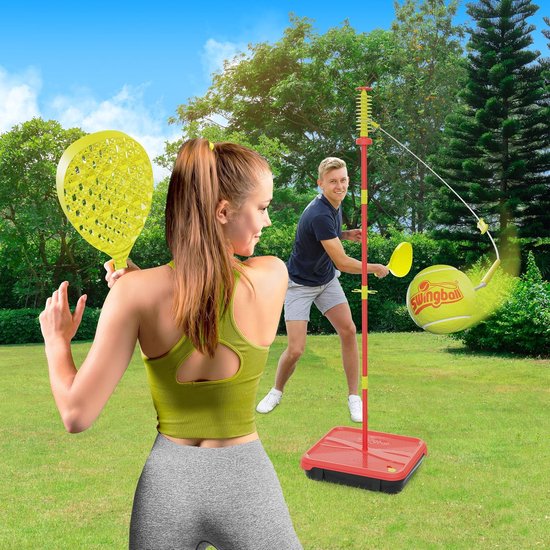 Swingbal Set - Buitenspel - Tennis Oefenen - Verstelbare Paal - 165 cm Hoog - Rood Geel — afbeelding 2
