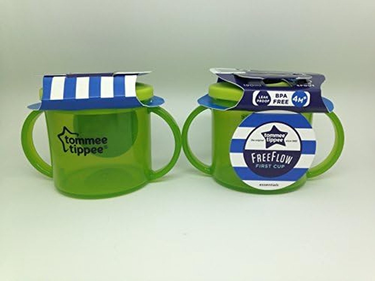 Eerste Mok - Tuitbeker Kinderen - Zelfstandig Drinken - Lekvrij Ontwerp - 2 Stuks - Groen