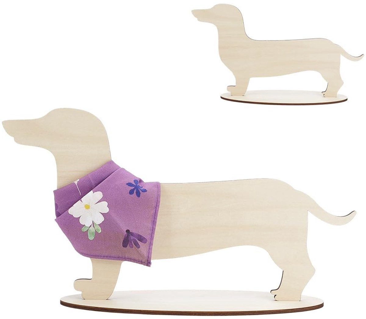 Dailygoods- Hond Display Stand Houten Teckel - Decoratie Woonkamer - Decoratieve Tafellampen - Fotografie Prop - Sieradenhouder - 16x4x9 Inch