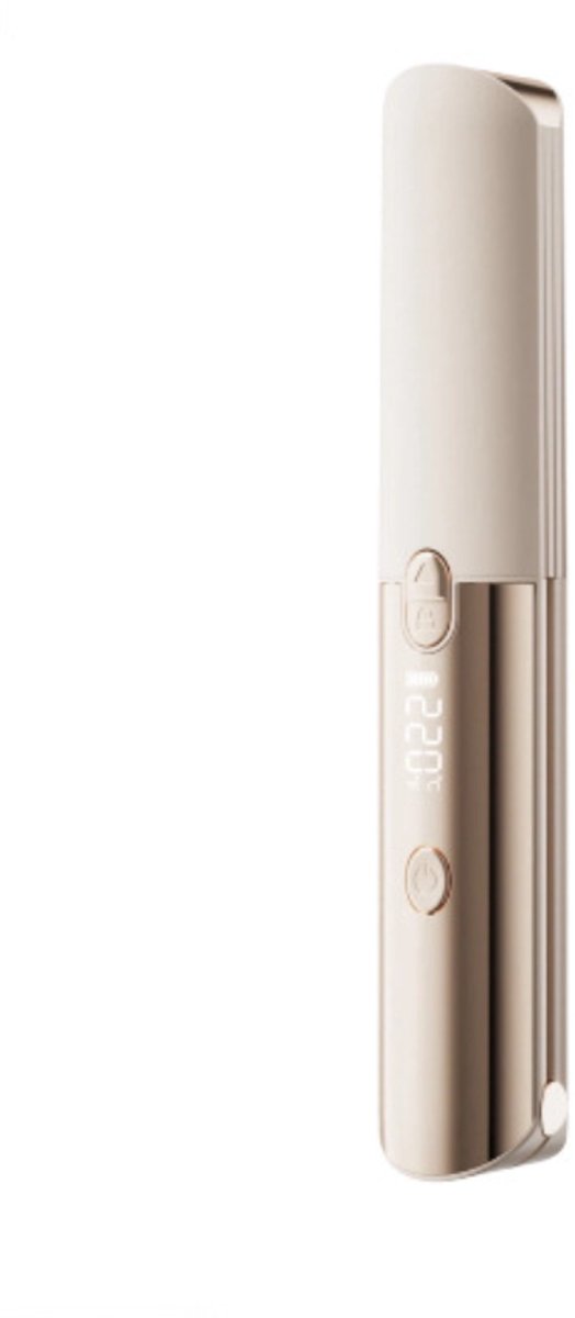 Haarstijltang – Mini Stijltang voor Kort Haar – Kleine Reisstijltang met Keramische Platen – 7 Temperaturen 160°C-220°C – LCD-display – Mini Reisstijltang (Wit)