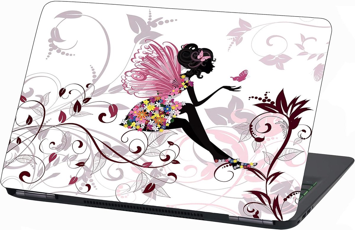 Laptop Folie - Notebook Sticker - Hardware Beschermen - Luchtbelvrij Plakken - 15 inch - Bloemen Fee