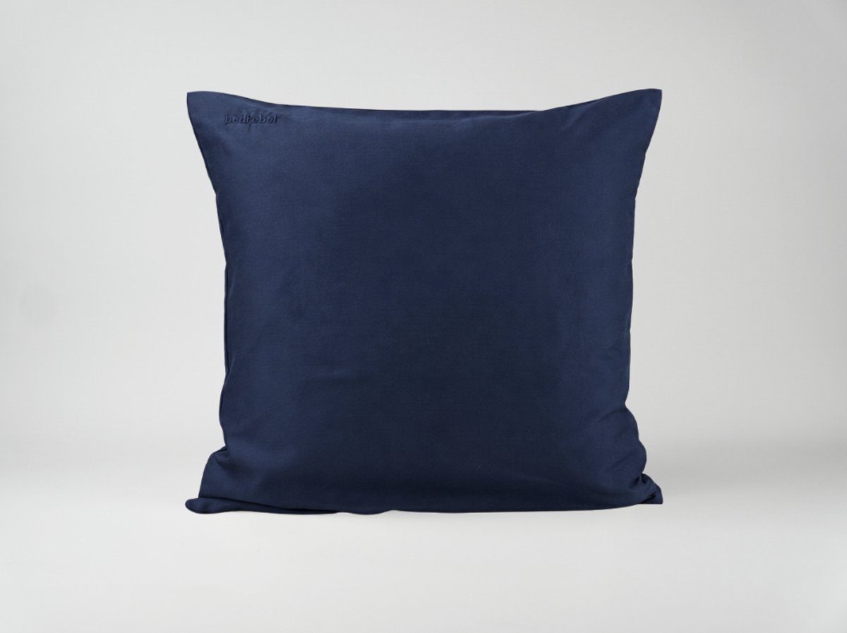 Bedrebel - Kussensloop - 100% katoen percale - blauw - Midnight blue - ritssluiting - 40x80 cm