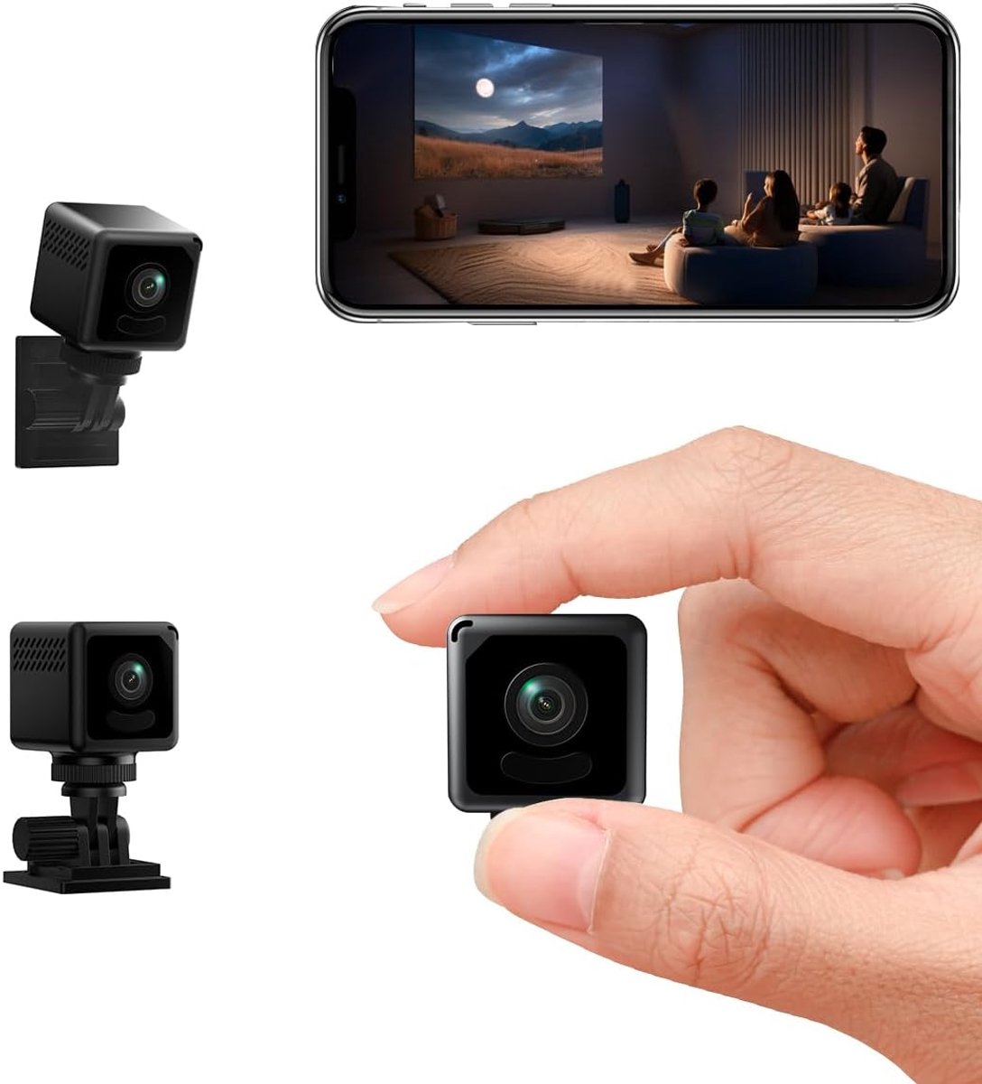 Mini Camera Wifi - Verborgen Camera - Thuis Bewaken - Geavanceerde Bewegingsdetectie - 3.2cm X 3.2cm - Zwart