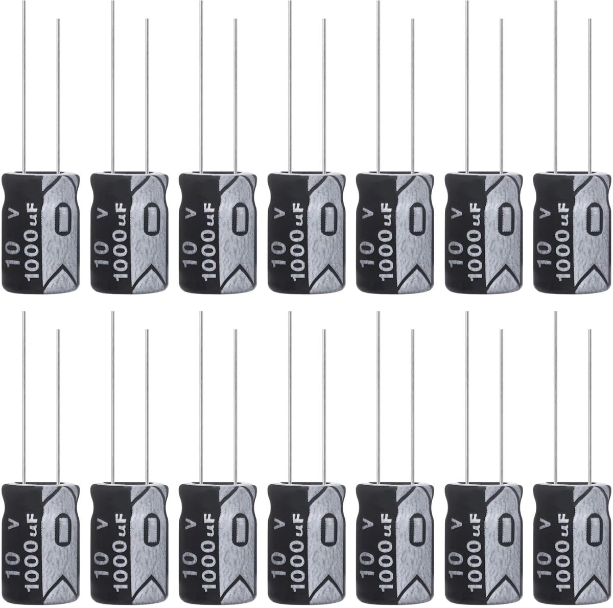 Elektrolytische Condensatoren - Aluminium Condensator - Elektronische Projecten - Hoge Temperatuur - 1000uF 10V - Zwart