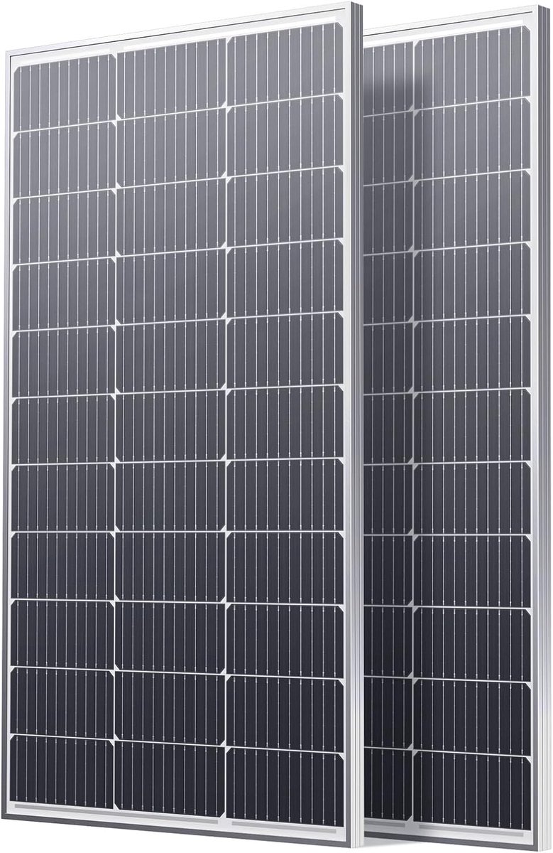 Zonnepaneel set - PV modules - Off-grid stroom - Hoog rendement - 200 Watt - Zilver