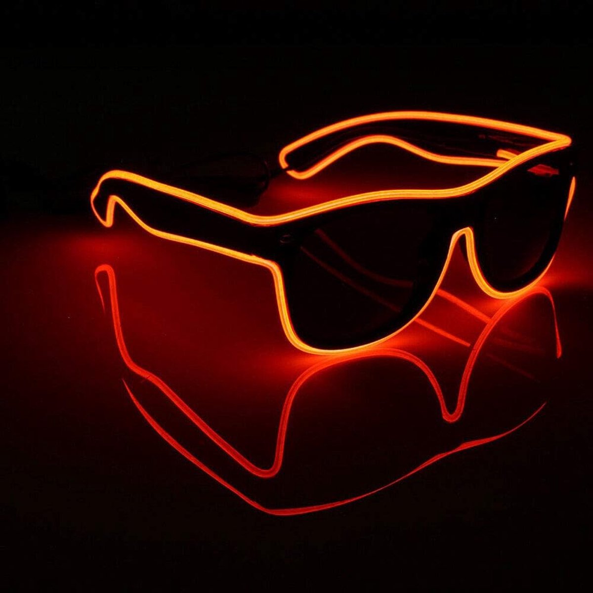 LED Bril - Knipperende Bril - Feest Verlichting - Vier Lichtstanden - 154 x 98 cm - Rood