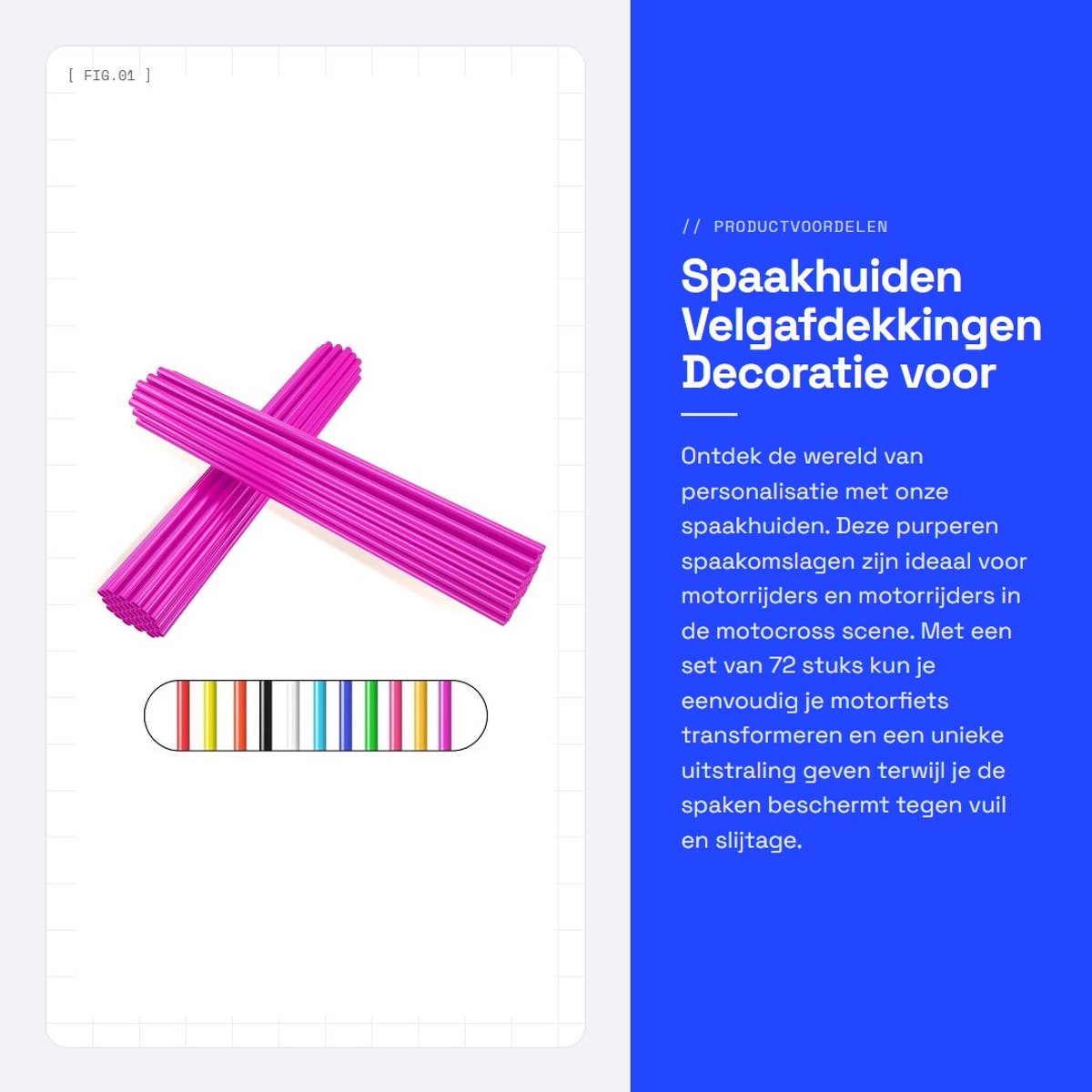 Dailygoods- Spaakhuiden 72 Stuks - Purper Velgafdekkingen - Decoratie - Beschermer - Fiets/Motorfiets - Leuk Cadeau - Spaakhoezen