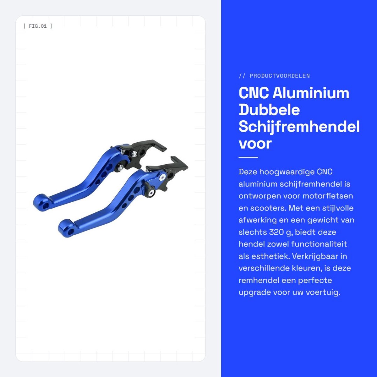 Dailygoods - CNC Aluminium Dubbele Schijfremhendel voor Motorfiets