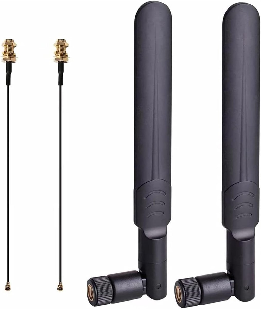 PCIe WiFi Antennes - Draadloze Versterkers - Internet Stabiliseren - Dual-Band High Gain - 158 mm - Zwart