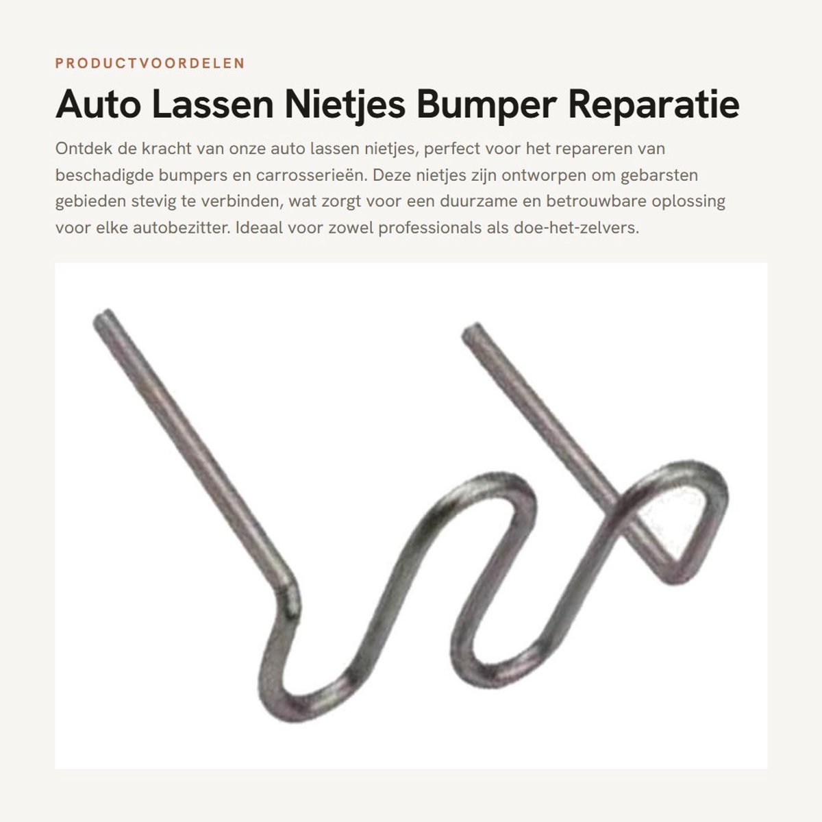 Dailygoods- Lassen - Hete Nietjes voor Bumper Reparatie - Roestvrij Staal - Voor Hete Nietmachine - Verschillende Vormen - Duurzaam en Sterk - Reparatienietjes