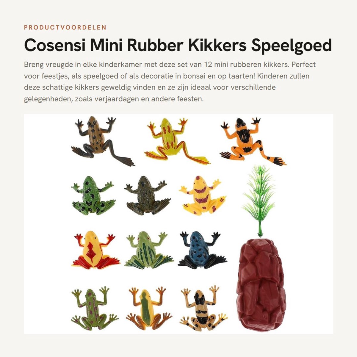Dailygoods- Kikker Miniatuur Set - 12 Stuks - Realistische Kikker Figuren - Speelgoed voor Kinderen - Decoratie voor Feestjes - Milieuvriendelijke Verf - Speelgoedfiguur