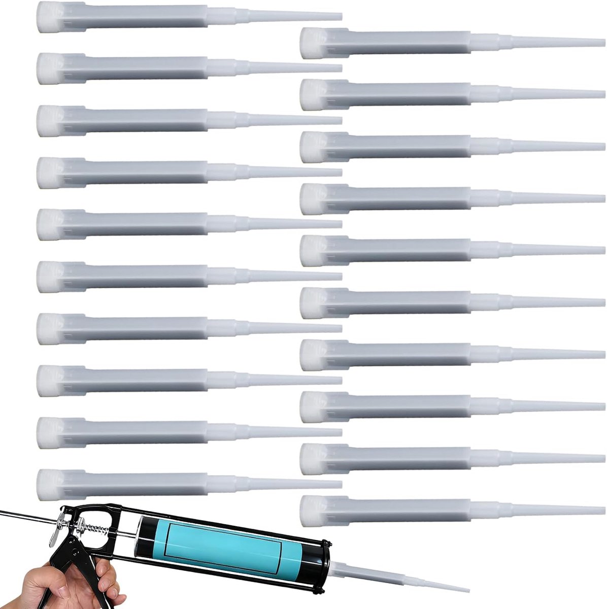 Mengspuitstuk Lijmset - Mengtuiten Epoxy - Beton Repareren - Ononderbroken Lijmtoevoer - 20 Delig - Injectie