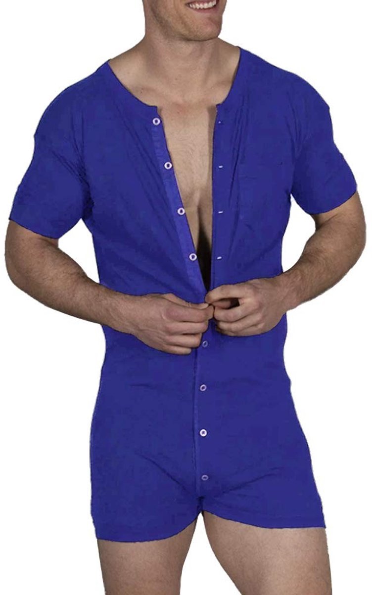 Dailygoods - Heren Henley Romper met Korte Mouwen - Comfortabel en Rekbaar Katoen