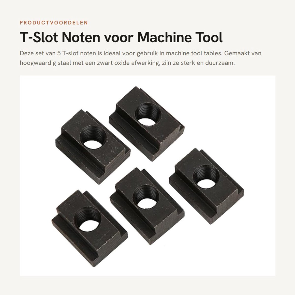 Dailygoods- T-slot Noten Zwart Oxide Afwerking - 5 stuks - M12 Draad - Hoogwaardig 45 Staal - Hoge Hardheid - Geschikt voor T-sleuf Aluminium Profielen - T-sleufmoer