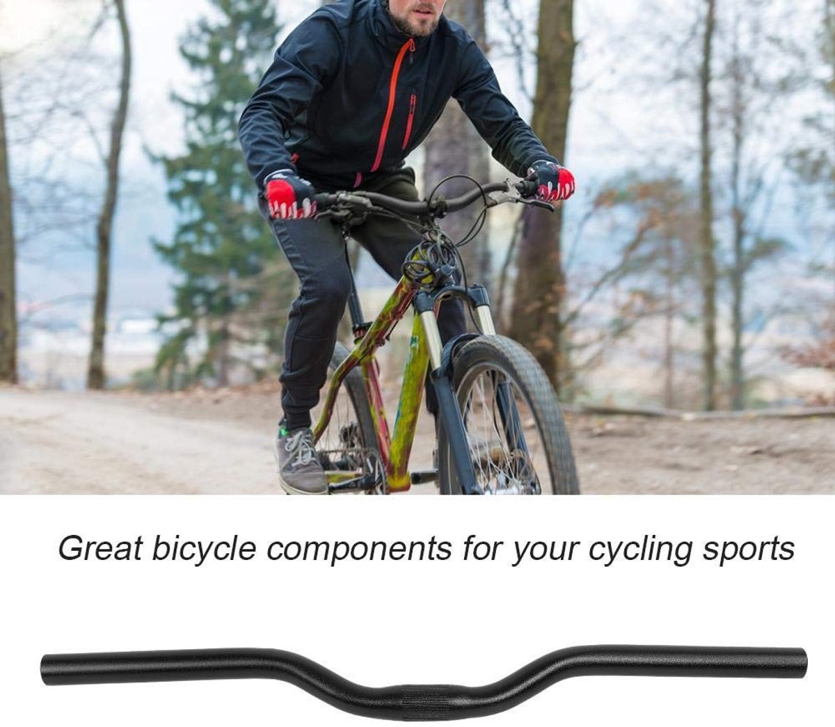 Dailygoods- Fietsstuur Aluminiumlegering - 25,4 mm - 520 mm - Verstelbaar - Lichtgewicht - Matte Afwerking - Modieus Design - Fiets Stuur