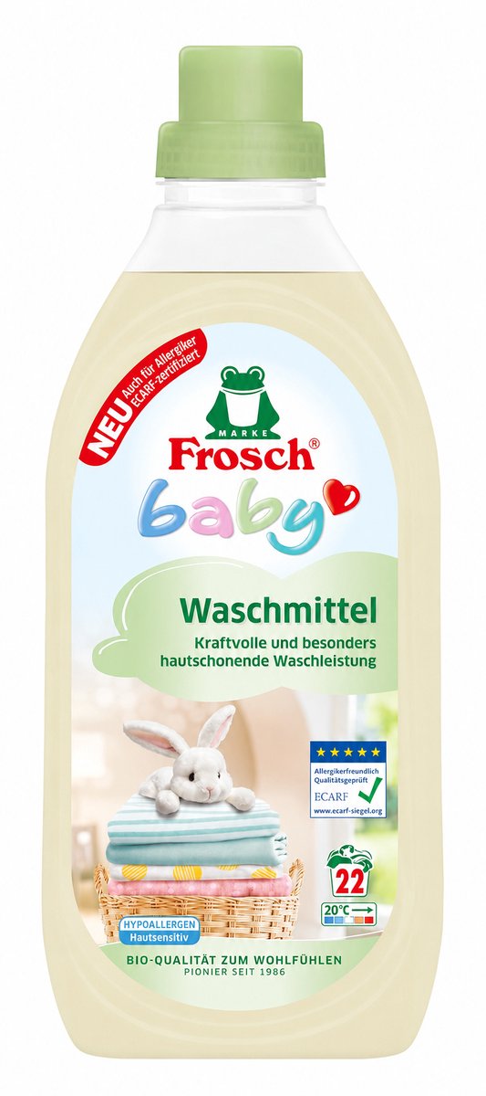 Frosch Baby Wasmiddel – 1,5 Liter – Zacht Wasmiddel voor Babykleding – Voor Gevoelige Huid en Textielverzorging