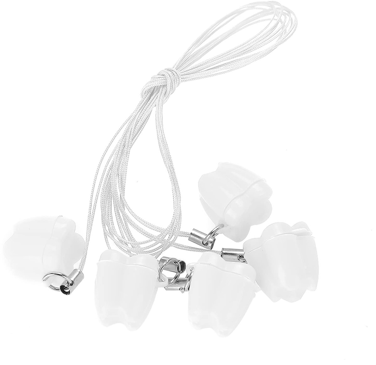 Dailygoods- Tandopbergdoos 5 Stuks - Plastic Opbergdoos - Tand Saver Kettingen - Voor Jongens/Meisjes - Met Touw - Lichtgewicht - Tanddoos