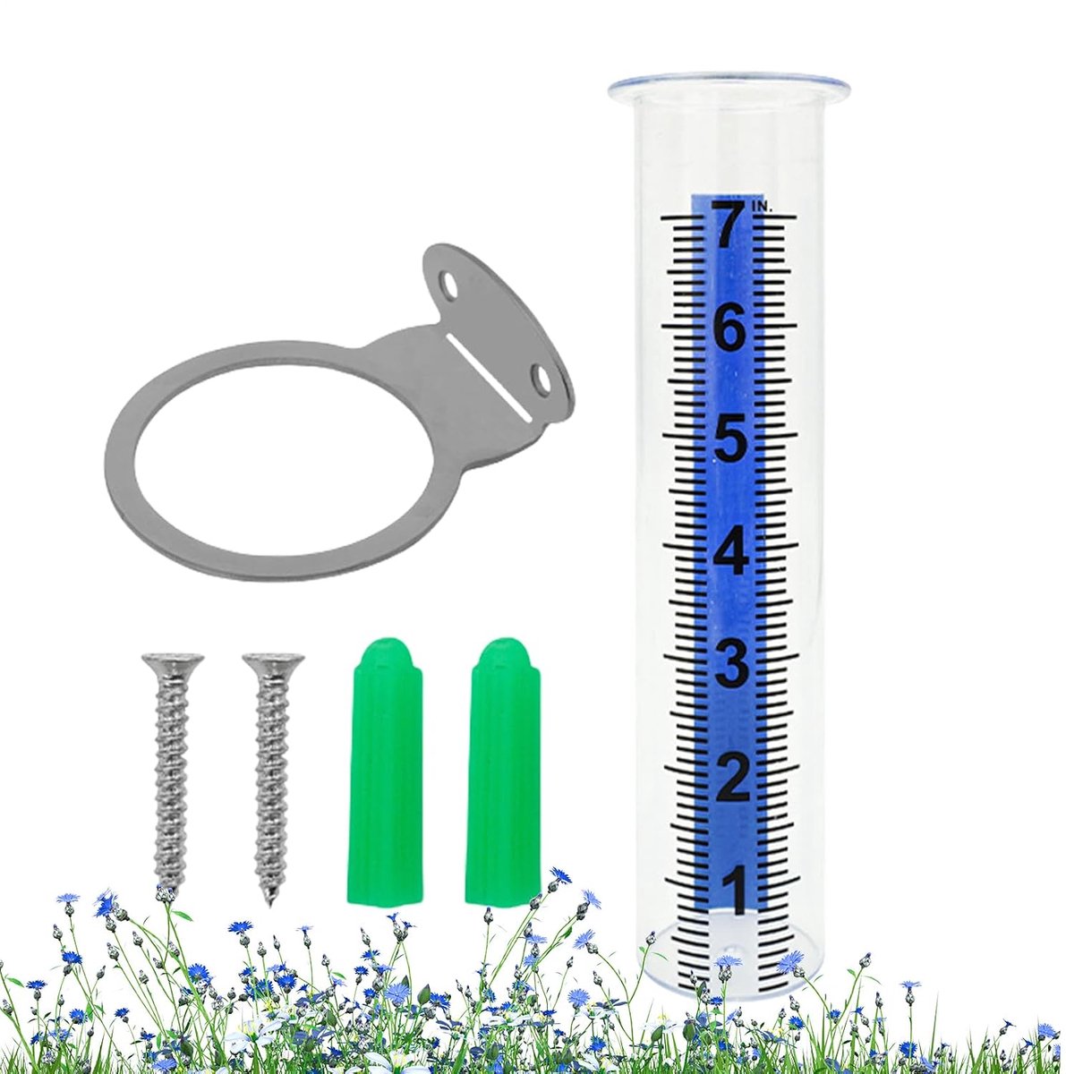Regenmeter Tuin - Watermeter Gazon - Neerslag Meten - Directe Nauwkeurigheid - 25.4 cm - Transparant