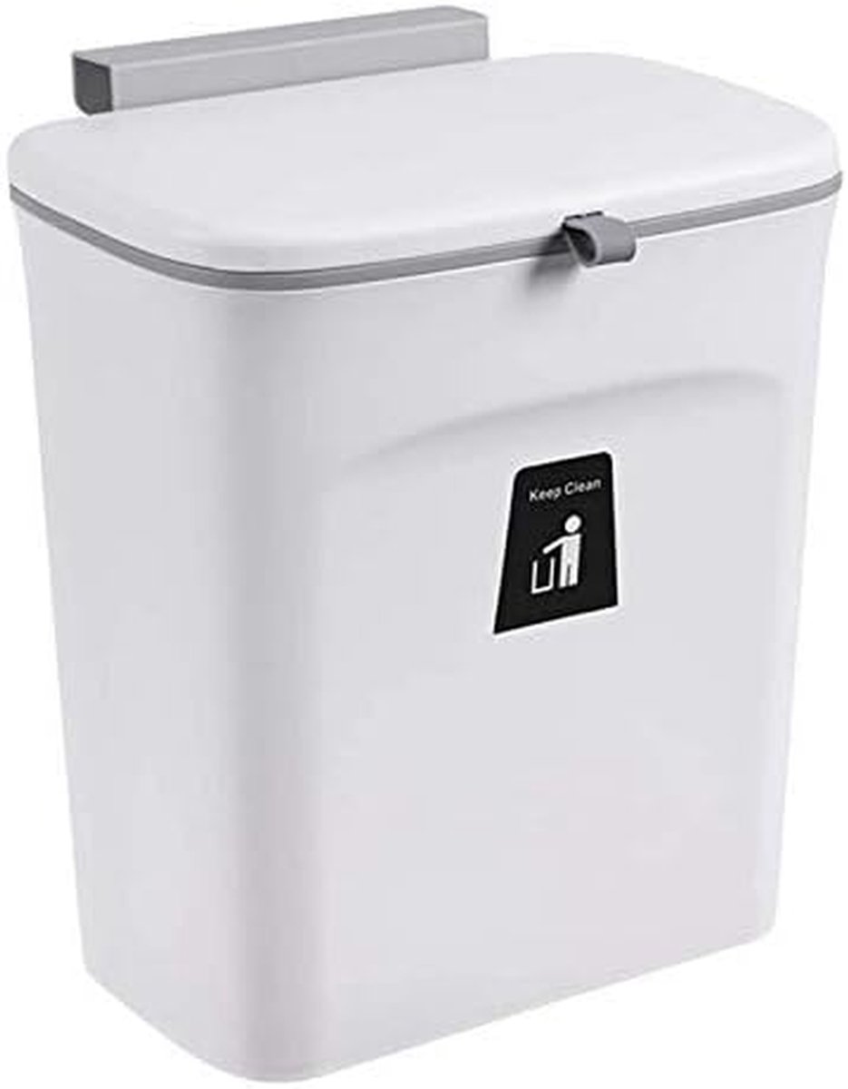 Keuken Compostbak - Afvalbak Deksel - Afval Verzamelen - Geurloos Vliegenvrij - 2.4 Gallon - Wit