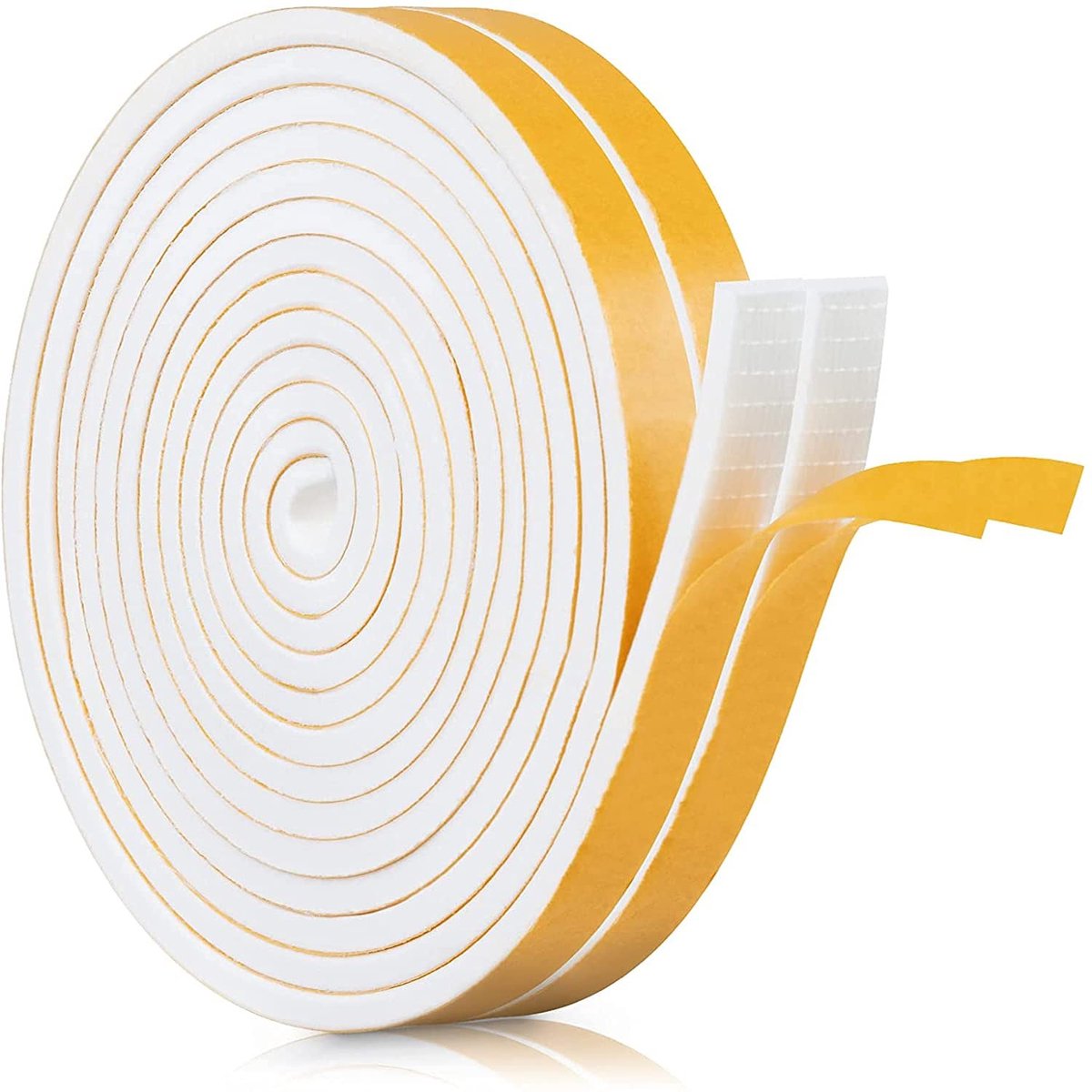 Dailygoods- Afdichtingstape Zelfklevend - Schuimtape - Deurafdichting - Geluidsisolatie - Stootzegel - 12 x 6 mm (B x D), 8 m, Wit - Isolatietape