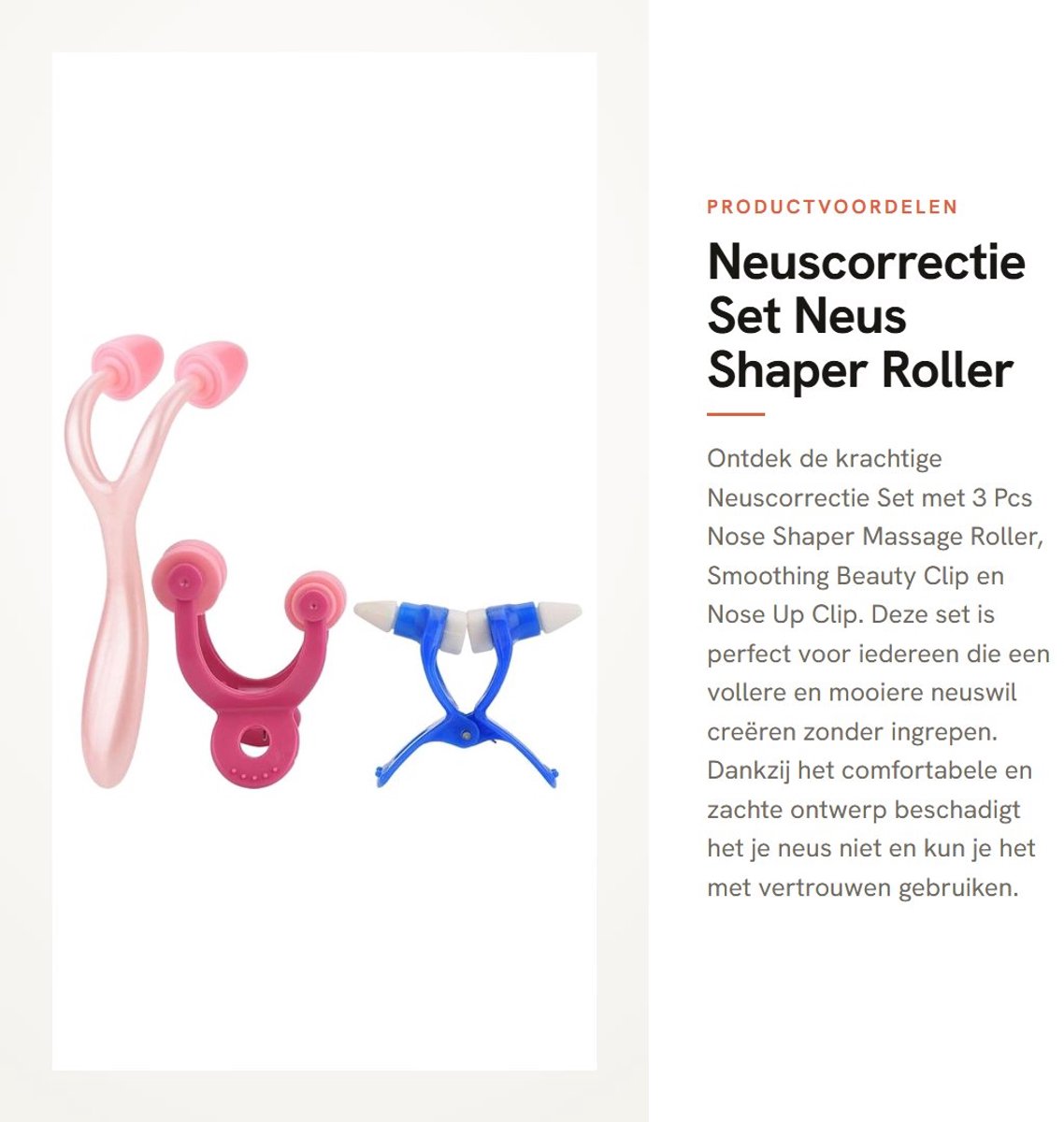 Dailygoods- Neusvormer Massagerol - Neusliftingclip - Neuscorrectie - Neusverlager - Neusvormingsset - Lichtgewicht voor Thuisgebruik