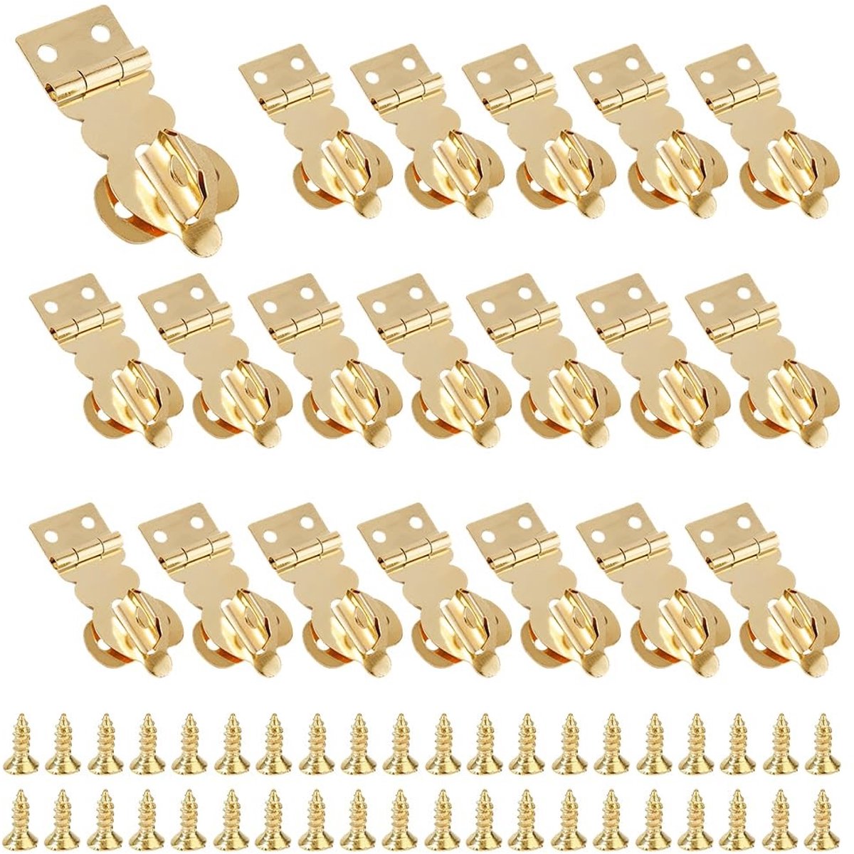 Dailygoods - 20 Sets Mini Hangslot Hasp - Messing Solid Hangslot Hasp Met Schroeven