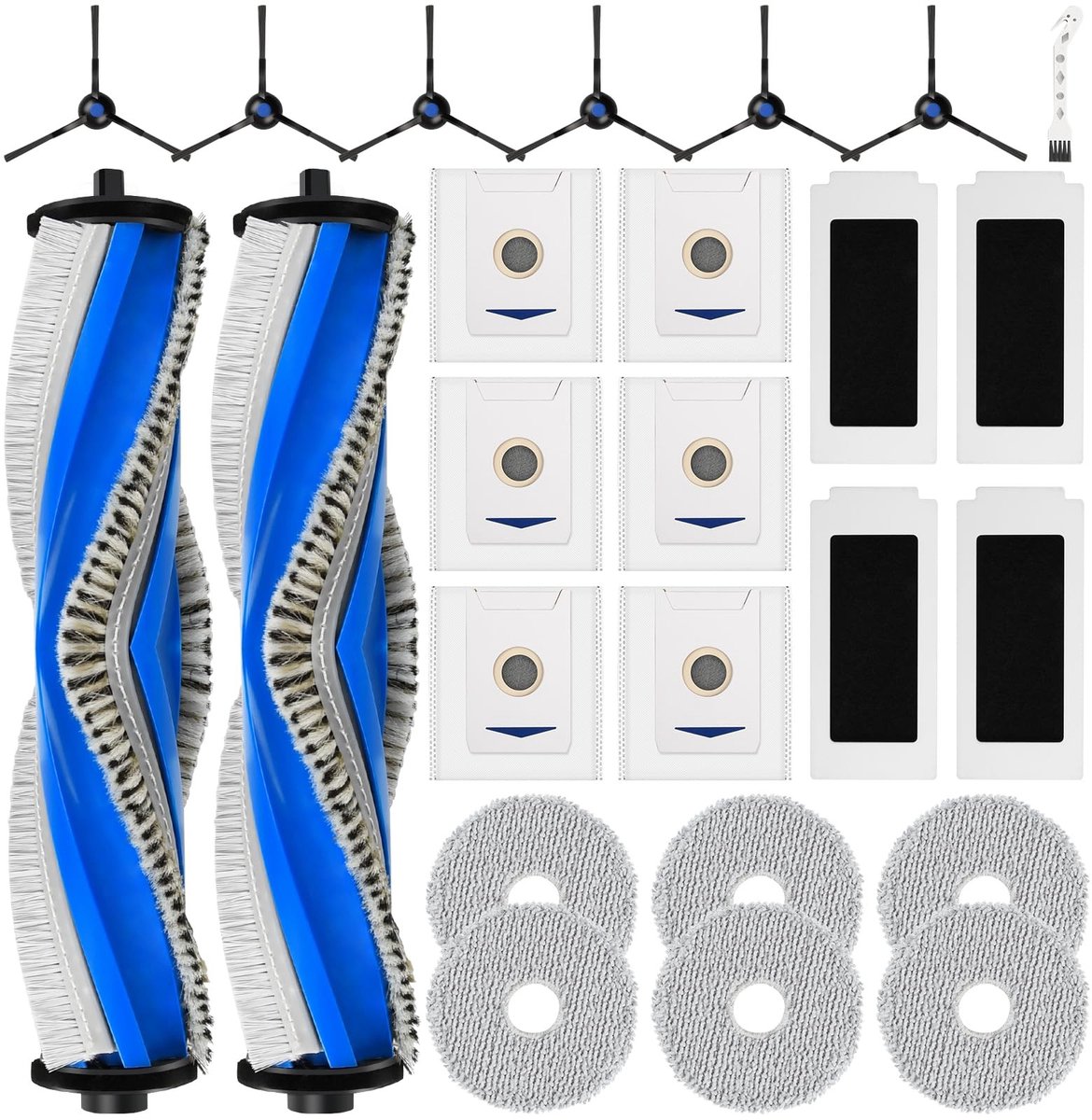 Dailygoods- Accessoires 25-delige set - Compatibel met Ecovacs Deebot T30 Omni - Hoofdborstels - Stofzakken - HEPA-filters - Dweilpads - Zijborstels - Robotstofzuiger Onderdelen