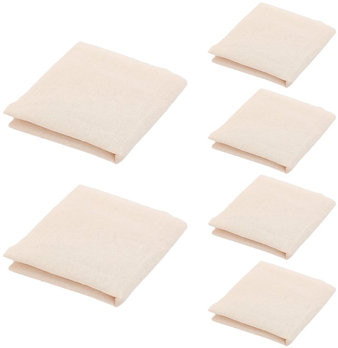 Dailygoods- Herbruikbare Zakdoeken Set van 6 - Linnen Doek 50 x 50 cm/60 x 60 cm - Dichtheid 100 Kaasdoek - Slijtvast - Hygiënisch - Ecologisch Duurzaam - Zeefdoek