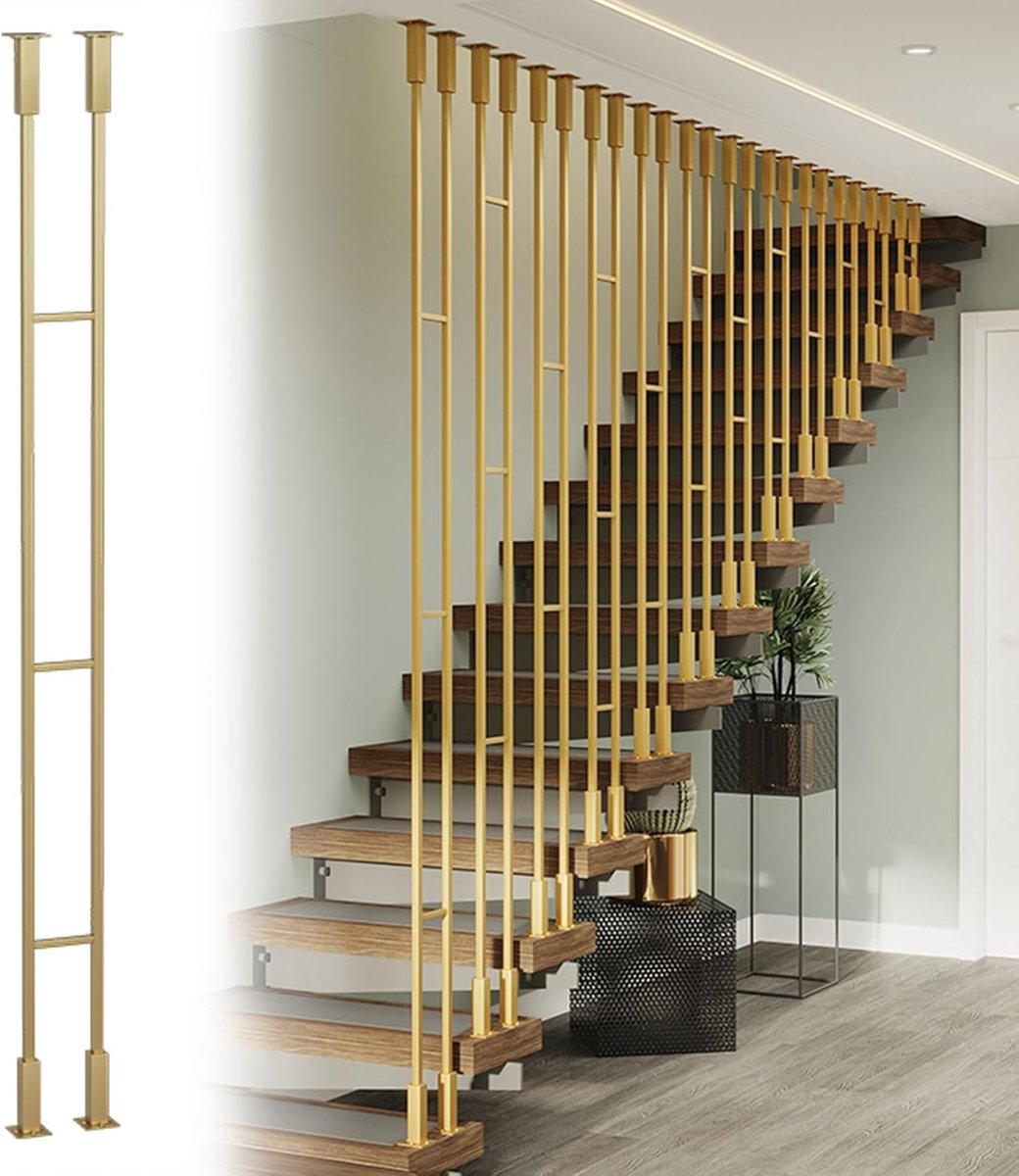 Metalen trapbalusters - Spindels reling - Interieur renovatie - Schroefmontage - 50-240 cm - Zwart