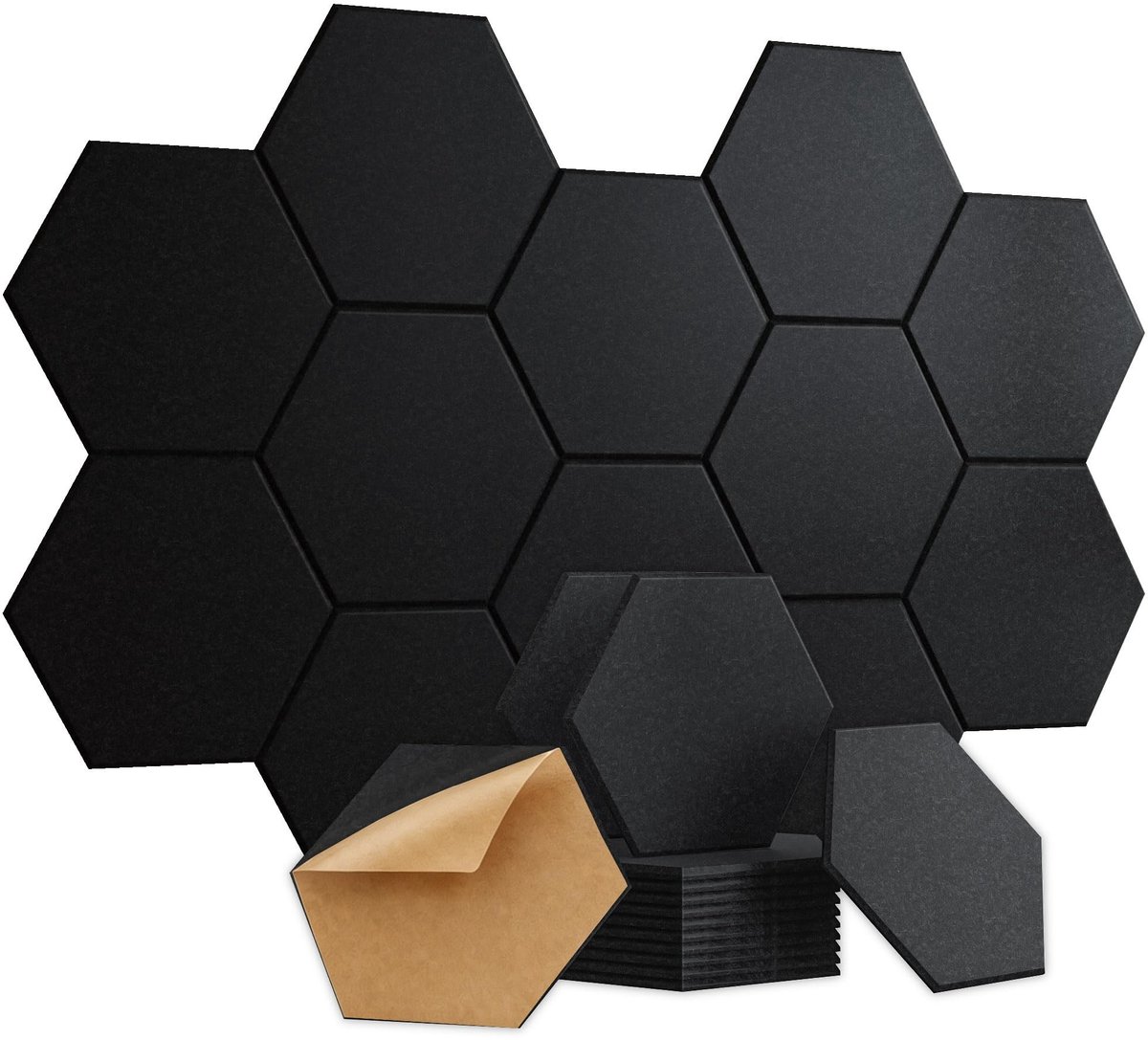 Dailygoods- Akoestische Panelen Zelfklevend - 18 Stuks - Geluidsisolatie - Akoestische Wanddecoratie - Akoestisch Schilderij - Akoestische Panelen Accessoires - Geluidsabsorberende Panelen